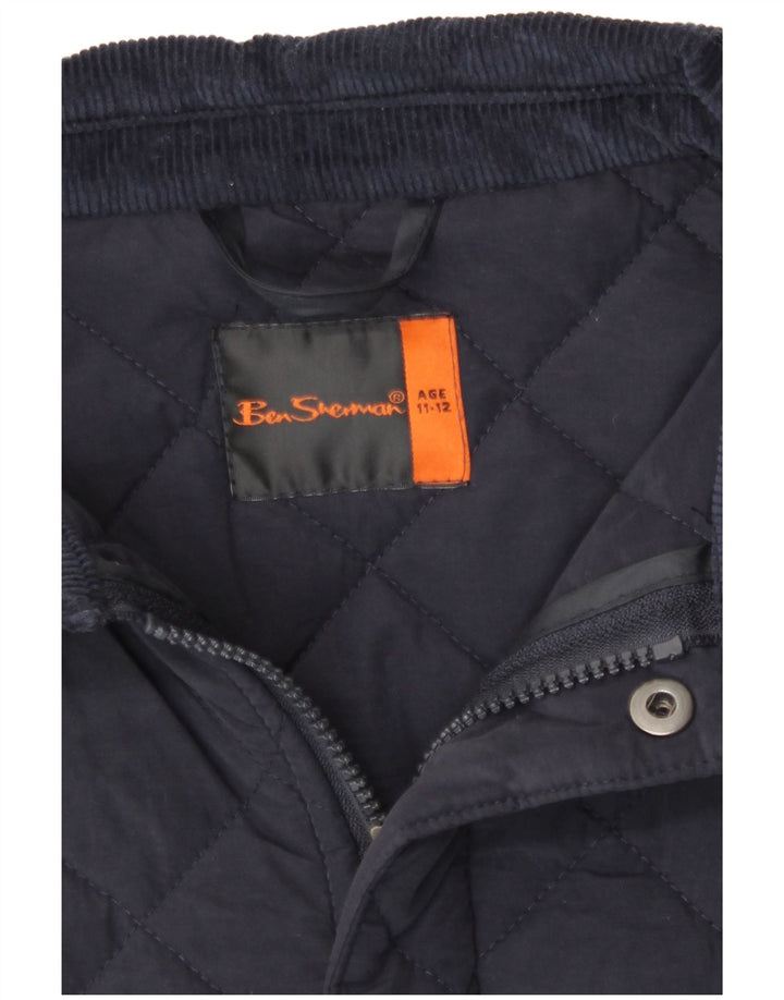 Giacca trapuntata da ragazzo Ben Sherman 11-12 anni in cotone blu navy classico