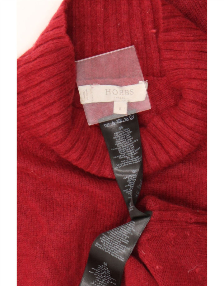 Maglione a collo alto da donna Hobbs UK 10 piccolo in lana merino rossa