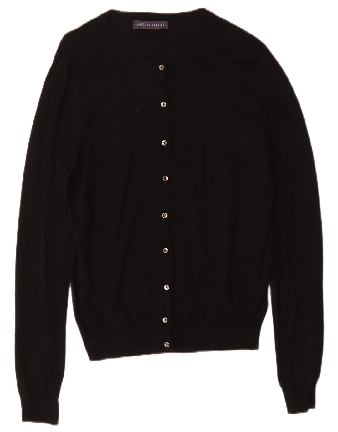 Maglione cardigan da donna Marks & Spencer UK 12 viscosa nera media
