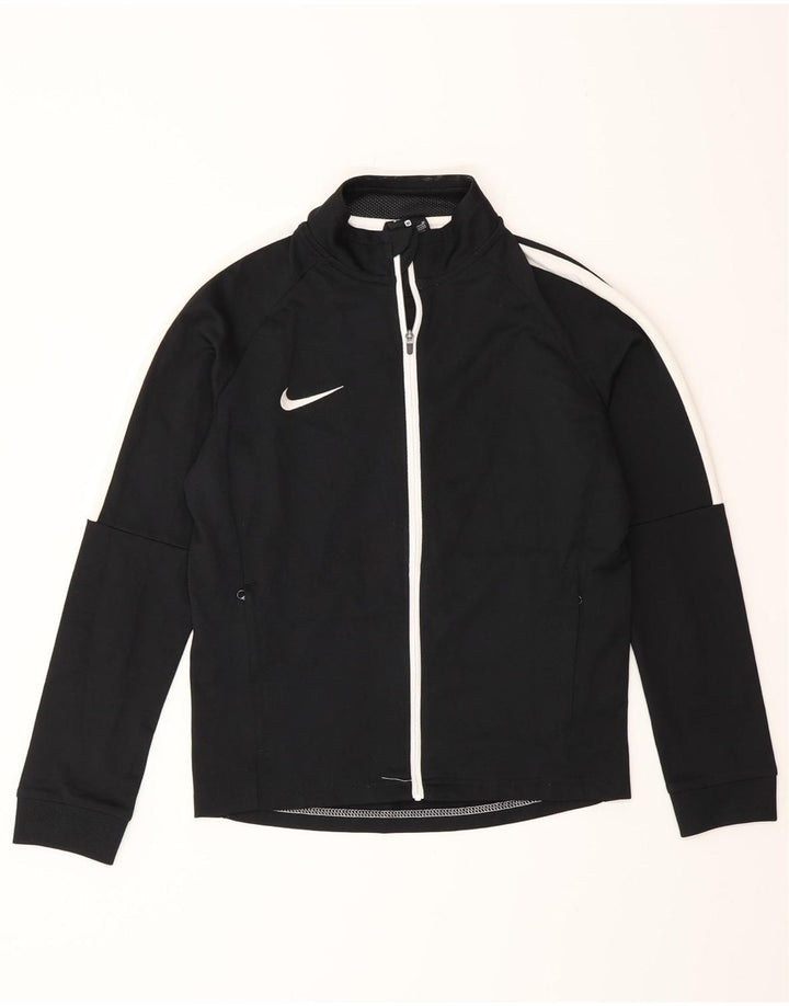 Giacca superiore della tuta Nike da ragazzo Dri Fit 10-11 anni, blocco colore nero medio