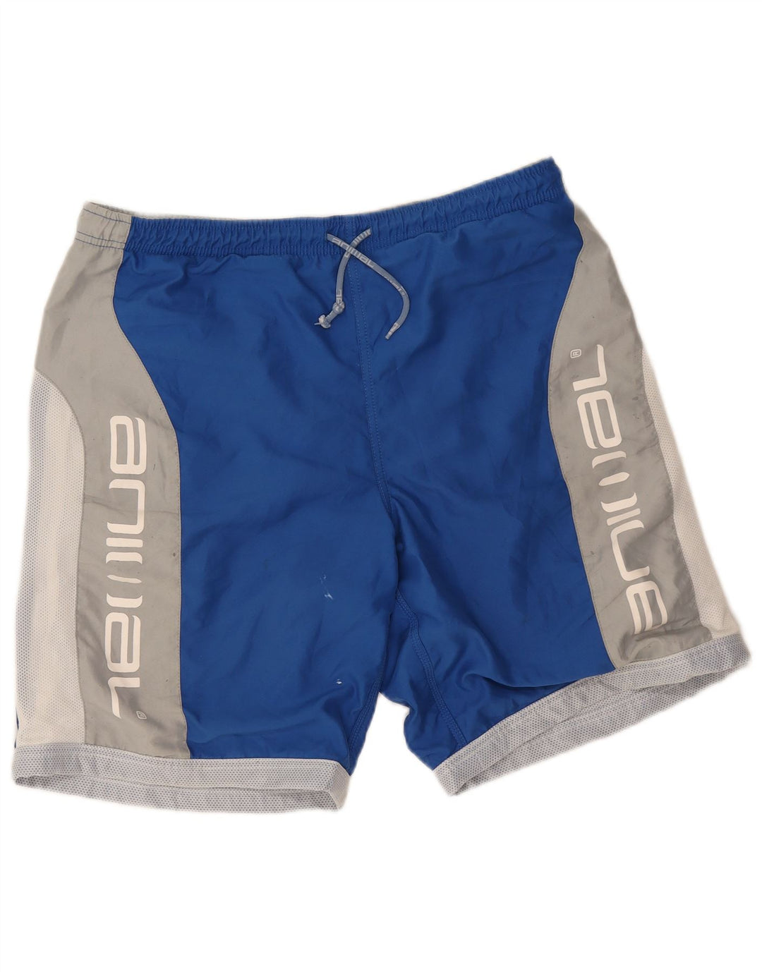 Pantaloncini da bagno con grafica da uomo con animali, grande, in poliestere color block blu