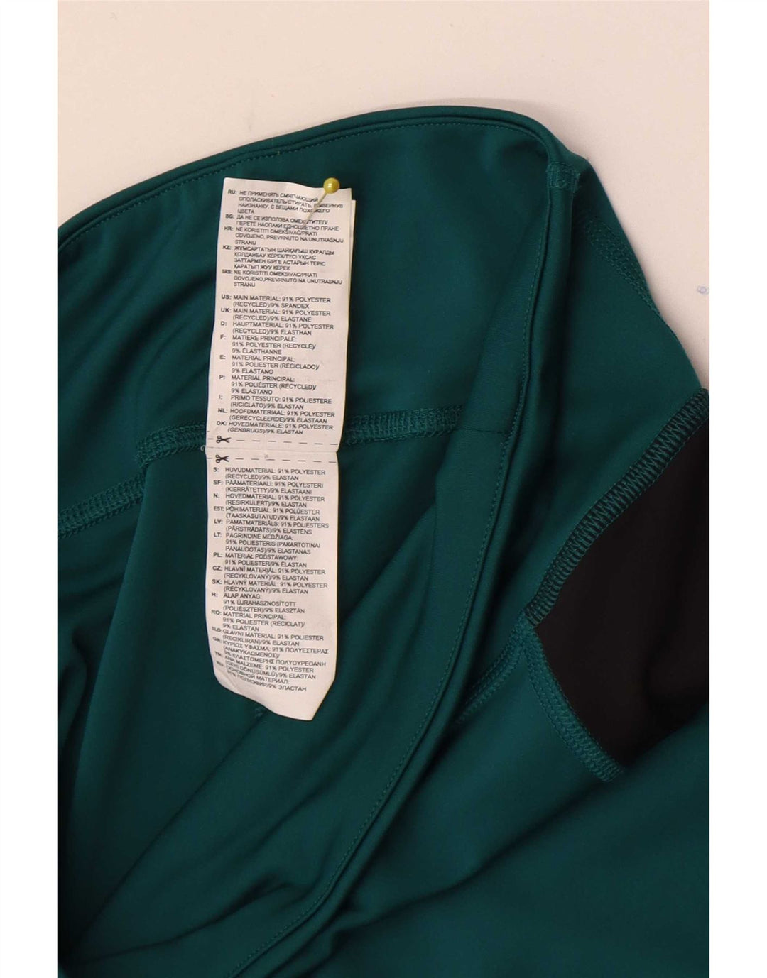 Leggings grafici da donna Reebok UK 8/10 Small Verde Colourblock Poliestere