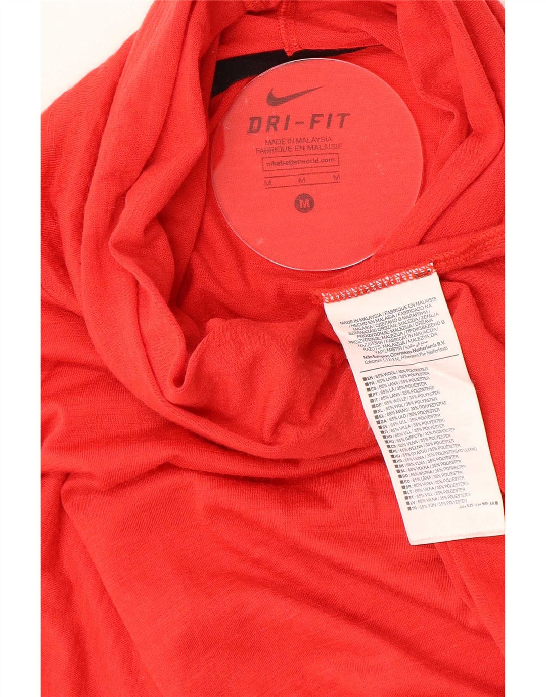 Top Nike Dri Fit da uomo a maniche lunghe in lana rossa media