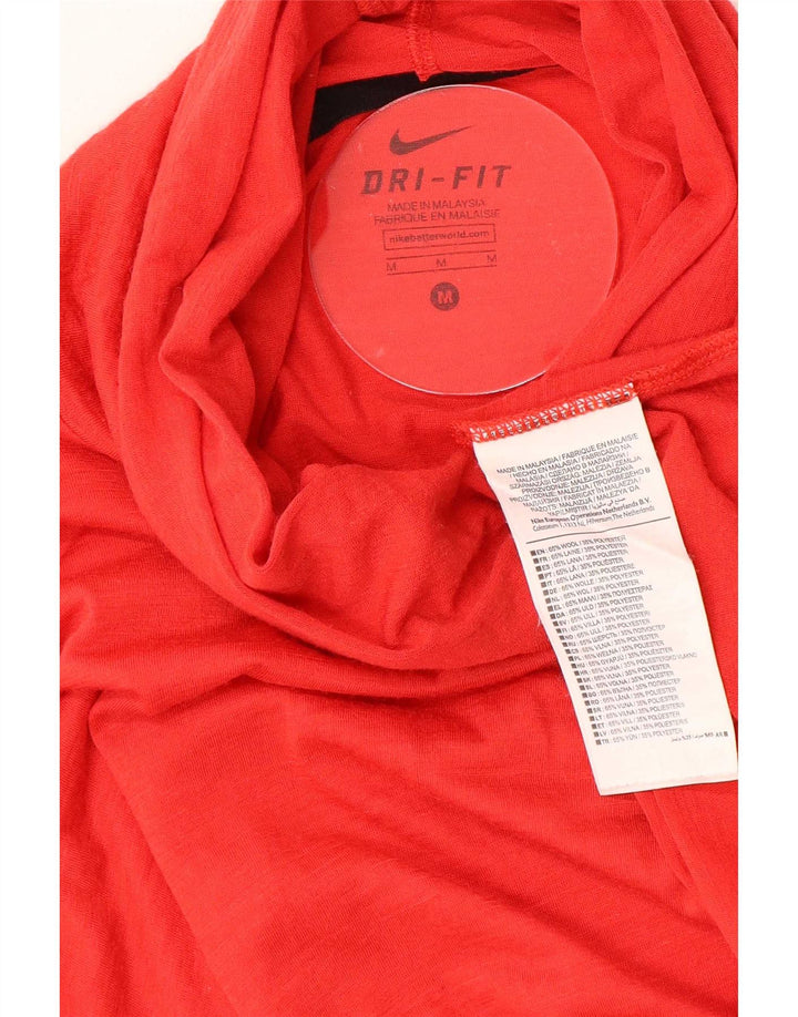 Top Nike Dri Fit da uomo a maniche lunghe in lana rossa media