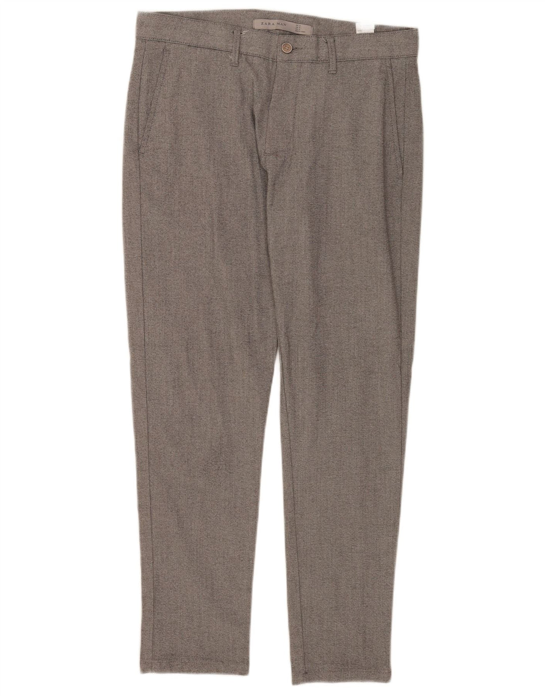 Pantaloni chino slim da uomo Zara EU 38 Small W30 L27 poliestere grigio