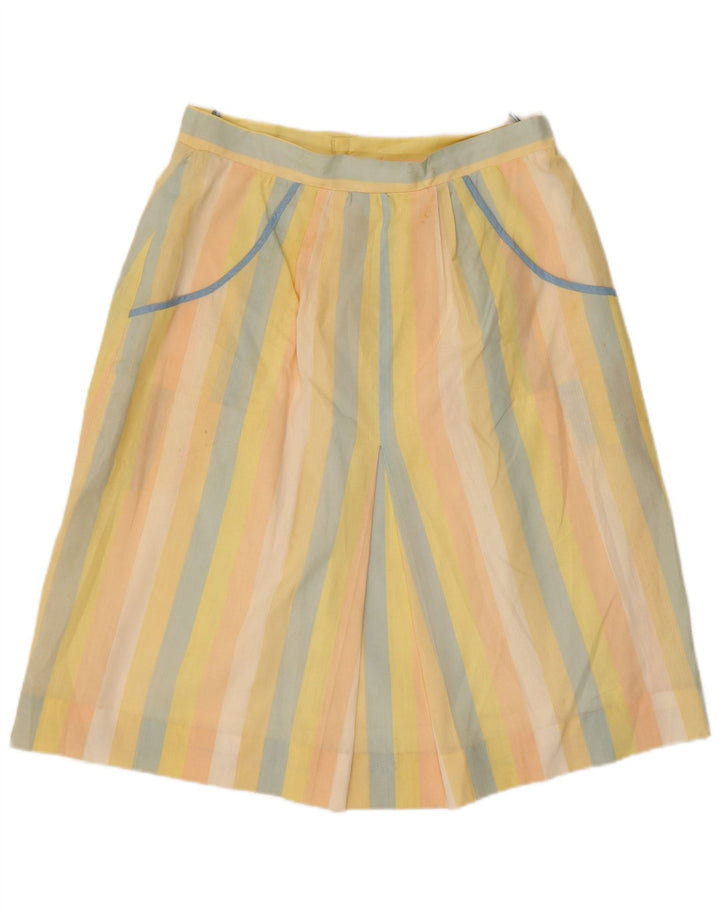Gonna a trapezio da donna vintage W32 grande a righe multicolore