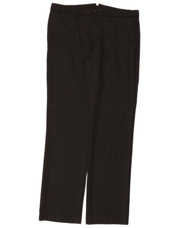 Pantaloni casual dritti da uomo Benetton IT 50 Large W36 L35 Poliestere nero