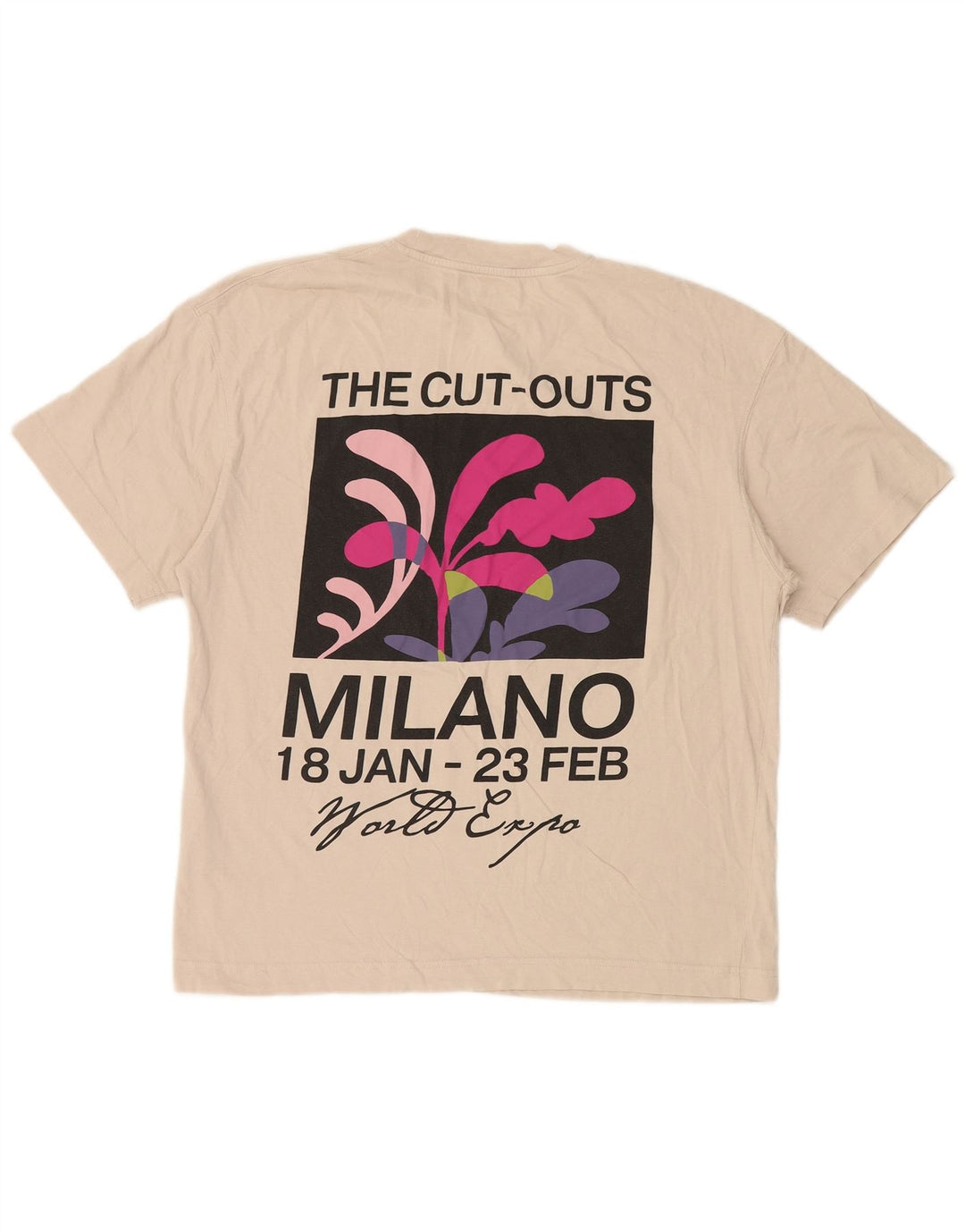 JACK & JONES T-shirt grafica da uomo grande in cotone beige