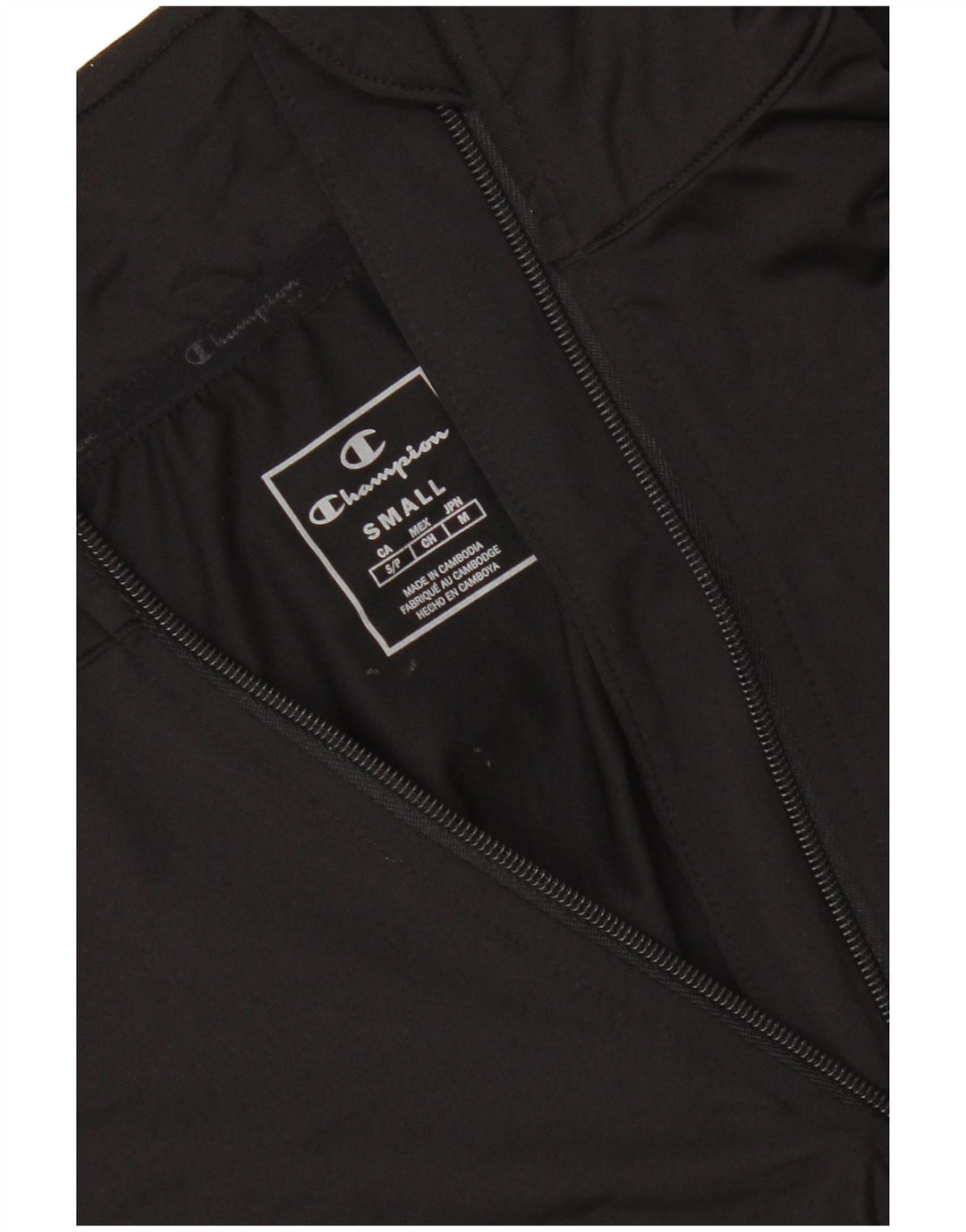 CHAMPION Top da tuta pullover con zip e collo da uomo piccolo nero