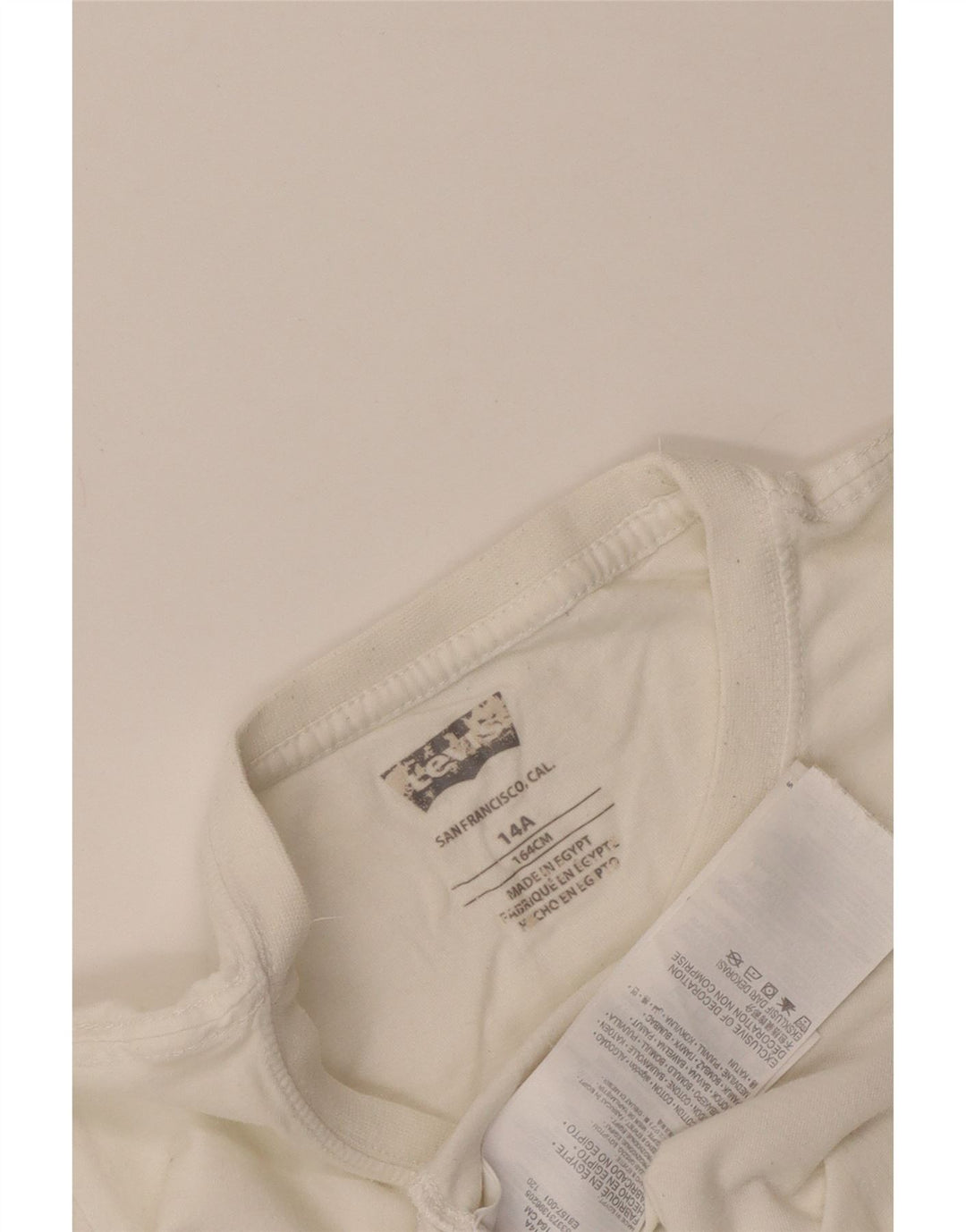 T-shirt grafica da ragazzo Levi's Top 13-14 anni in cotone bianco