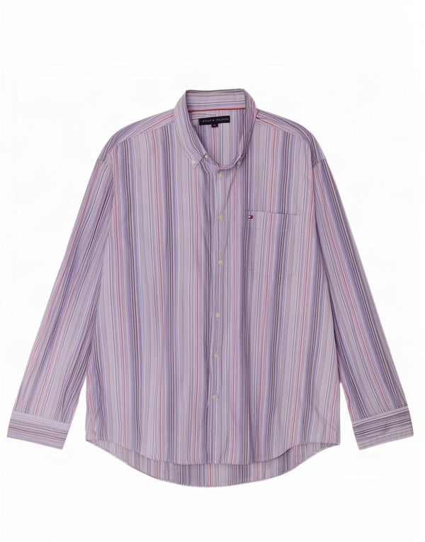Camicia da uomo Tommy Hilfiger XL in cotone a righe blu