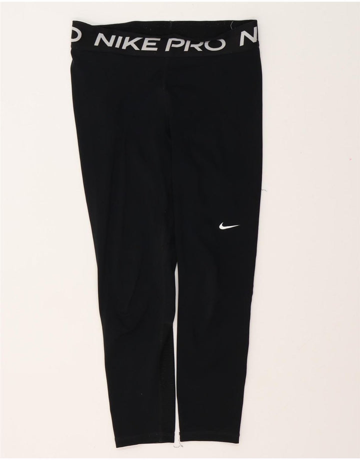 Leggings grafici NIKE Dri Fit da donna UK 12 medio nero poliestere