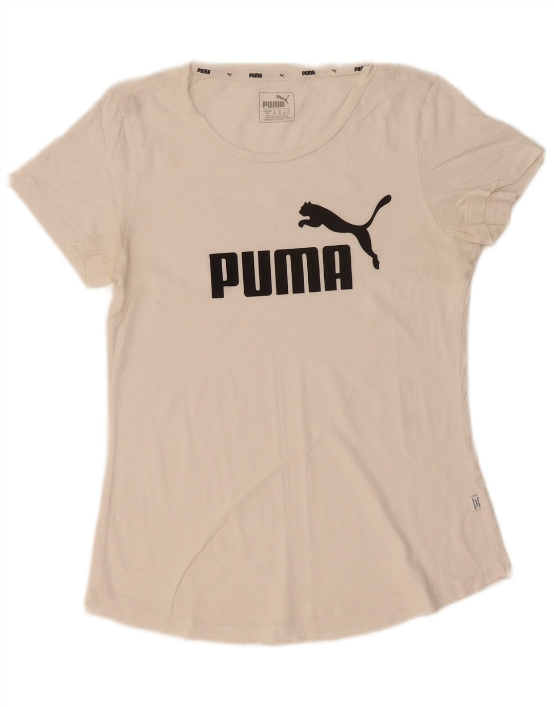 T-shirt grafica da donna Puma UK 10 piccola bianca