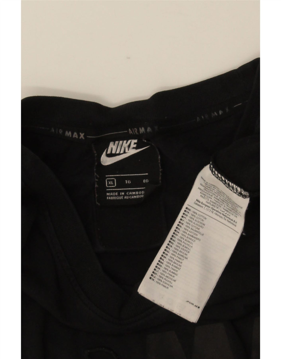 T-shirt grafica da uomo NIKE Top XL in cotone nero