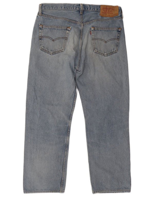Levi's Uomo 501 Jeans dritti invecchiati W32 L27 Cotone blu