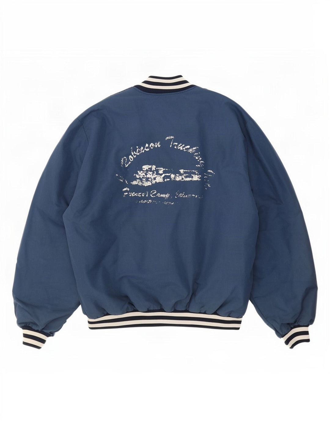 Giacca college grafica da uomo vintage UK 44 2XL Blu