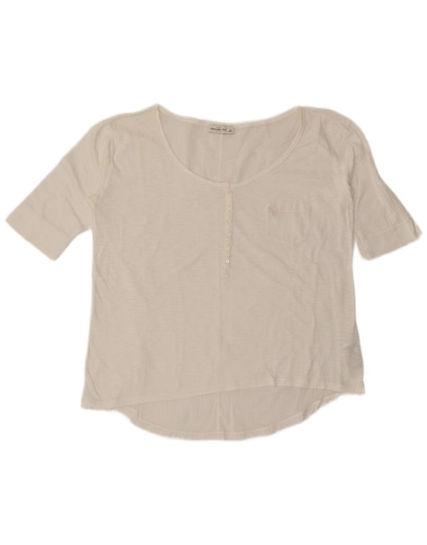 T-shirt da donna ABERCROMBIE & FITCH UK 16 grande in cotone bianco