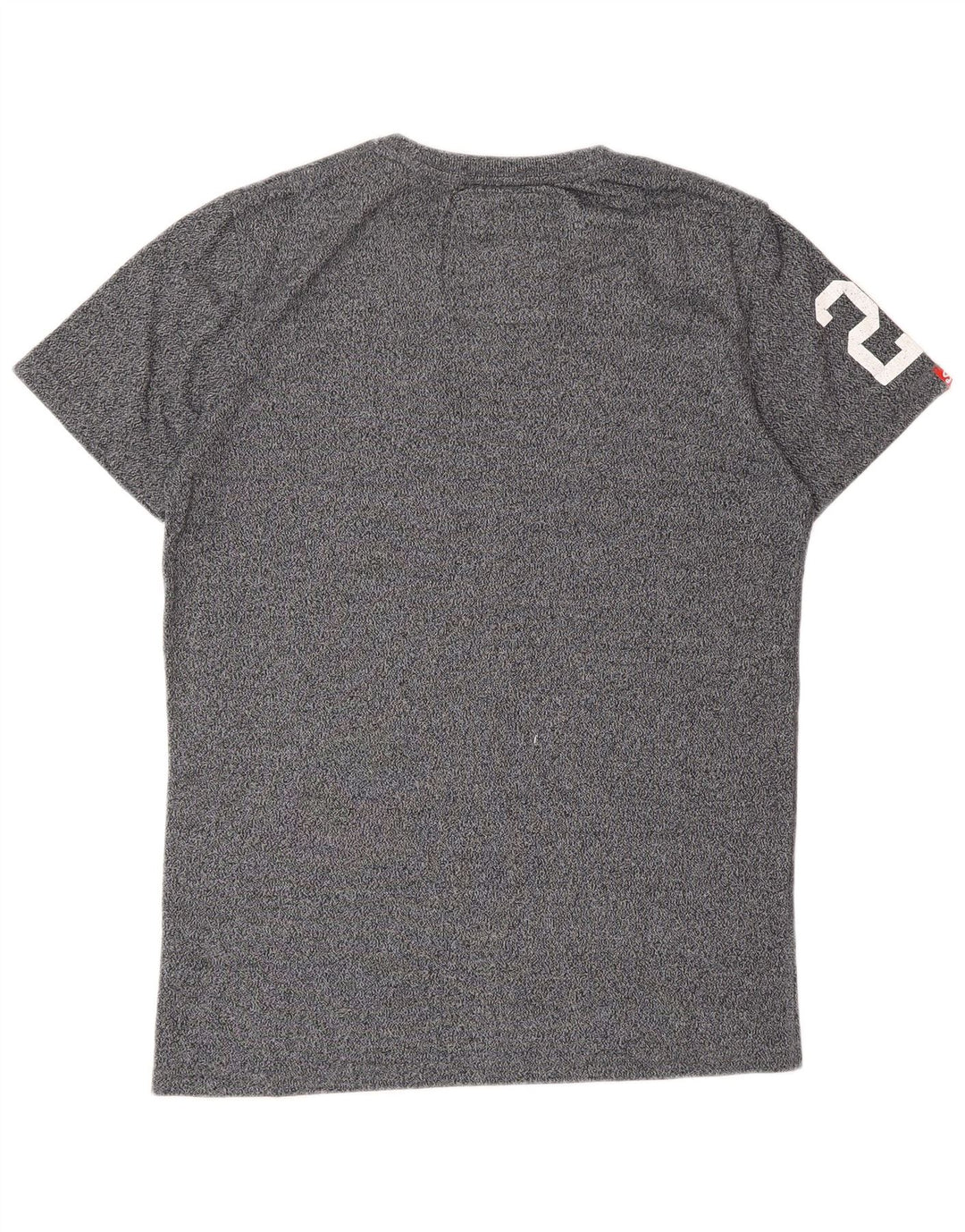 T-shirt grafica da uomo SUPERDRY Top in cotone screziato grigio medio