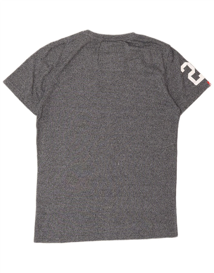 T-shirt grafica da uomo SUPERDRY Top in cotone screziato grigio medio