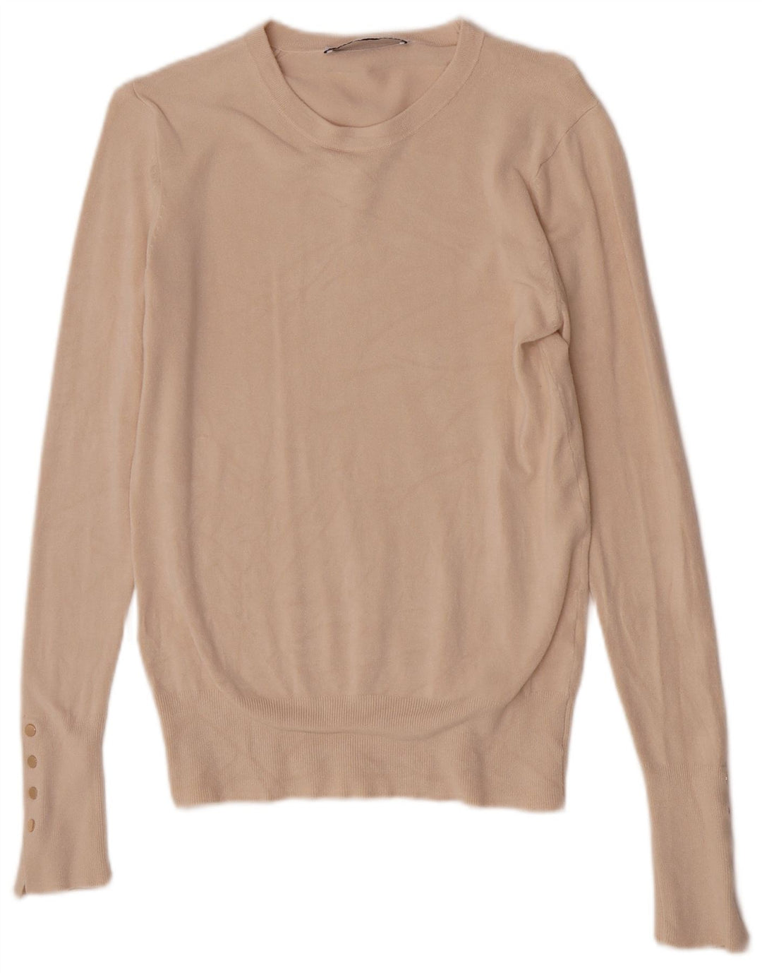 Maglione maglione girocollo da donna Zara UK 12 Viscosa beige medio