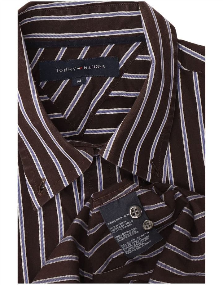 TOMMY HILFIGER Camicia da uomo in cotone a righe marrone medio