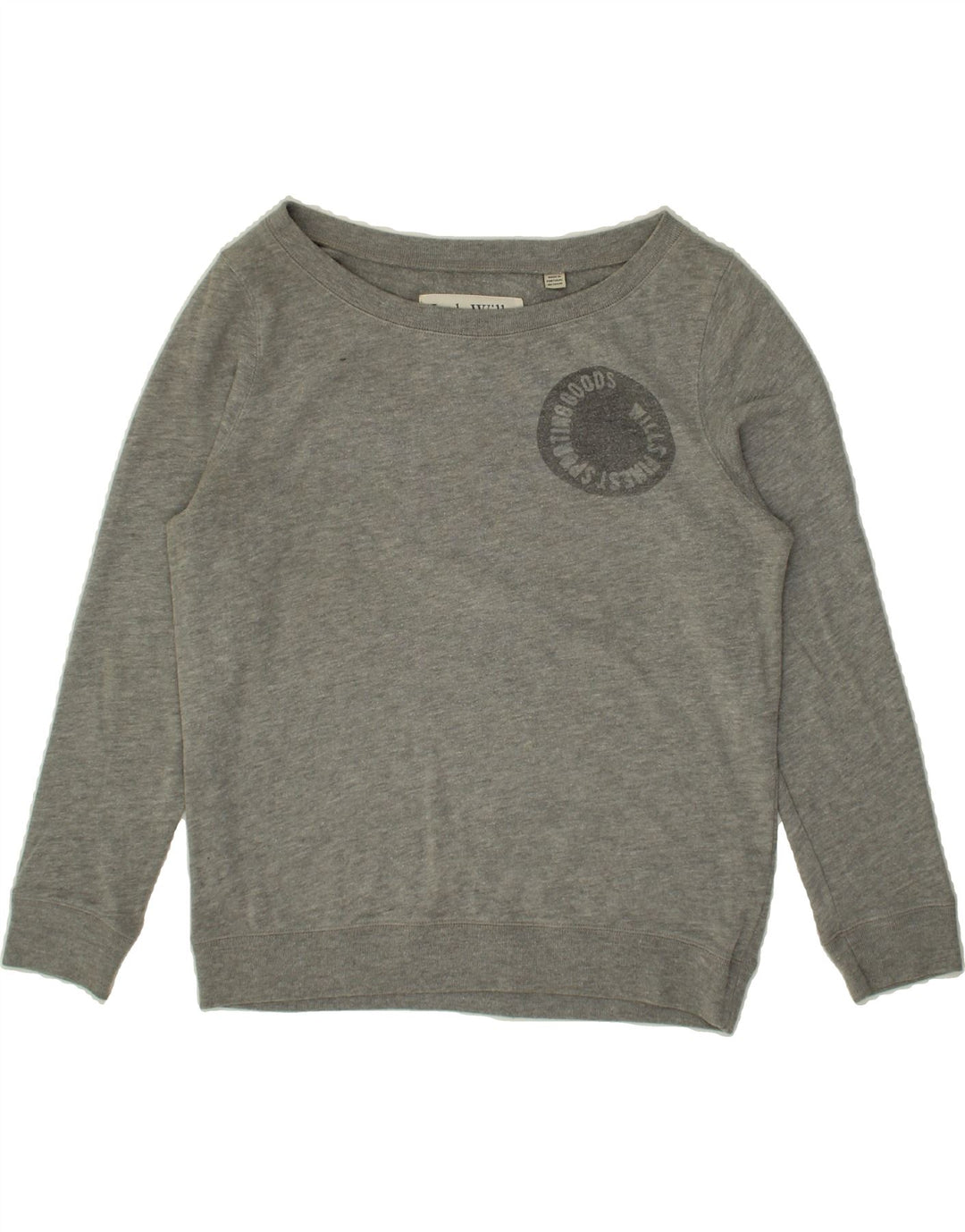 JACK WILLS Womens Oversized Graphic Sweatshirt Jumper UK 10 Small  Grey Vintage Jack Wills and Second-Hand Jack Wills from Messina Hembry 