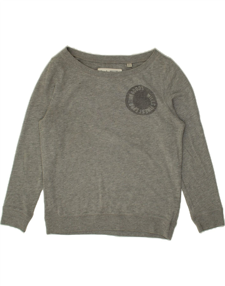 JACK WILLS Womens Oversized Graphic Sweatshirt Jumper UK 10 Small  Grey Vintage Jack Wills and Second-Hand Jack Wills from Messina Hembry 