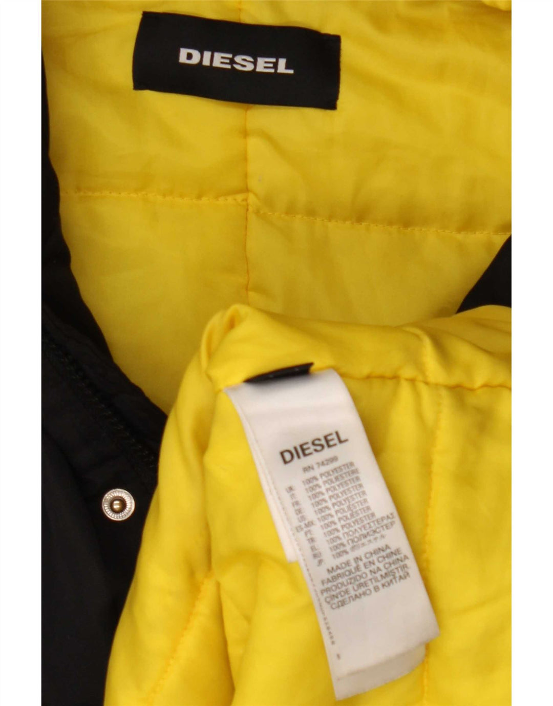 Diesel Giacca parka con cappuccio da bambino 9-10 anni Poliestere nero