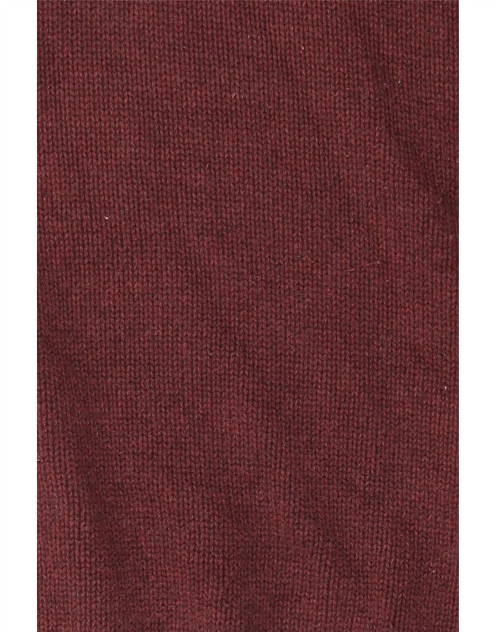 Maglione da uomo Marks & Spencer con collo a scialle in cotone bordeaux medio
