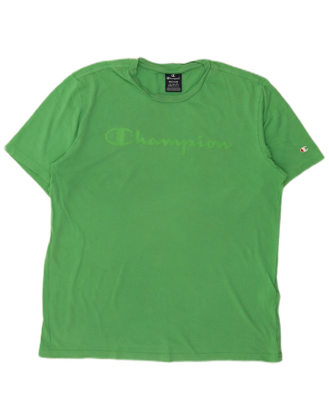 T-shirt grafica da uomo CHAMPION Top in cotone verde medio