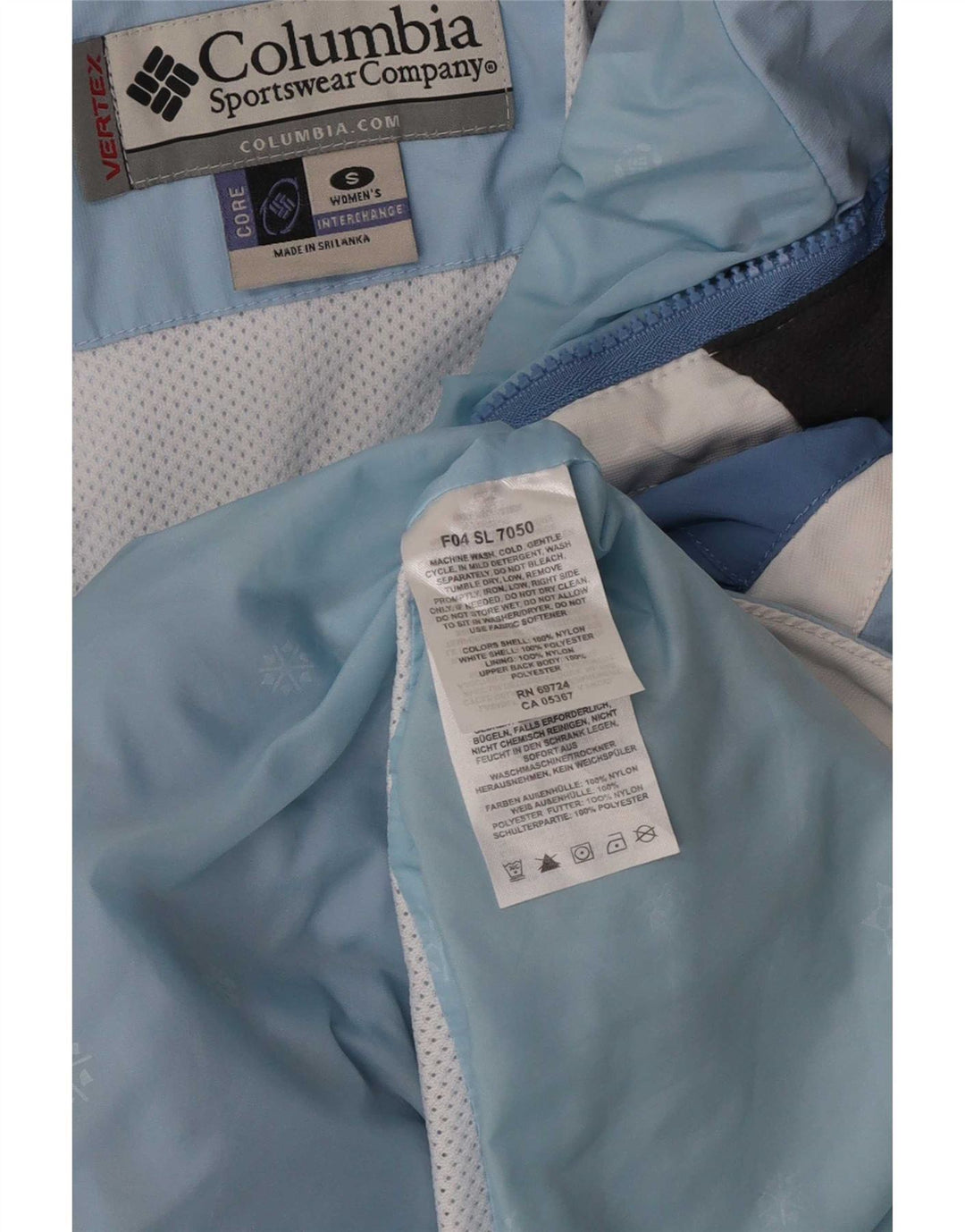 Giacca antipioggia oversize con cappuccio da donna Columbia UK 10 Small Blue Colourblock
