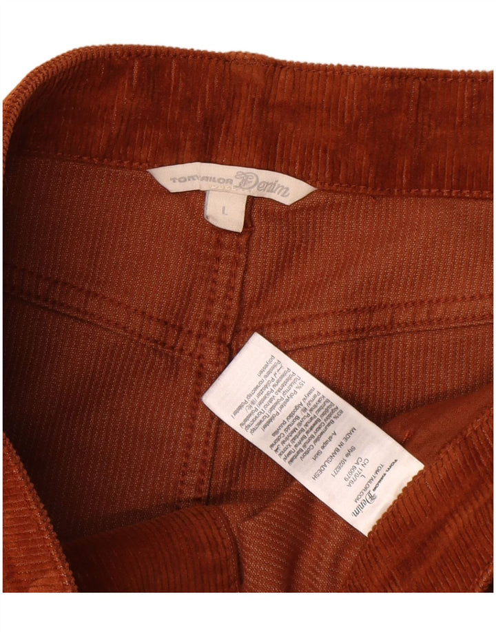 Gonna in velluto a coste da donna Tom Tailor grande W32 in cotone marrone
