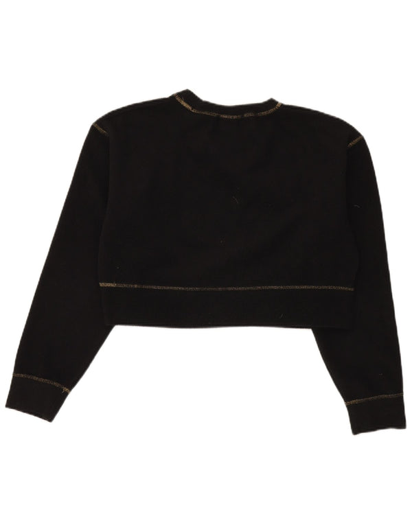 Maglione corto in pile da donna Nike UK 10 piccolo poliestere nero
