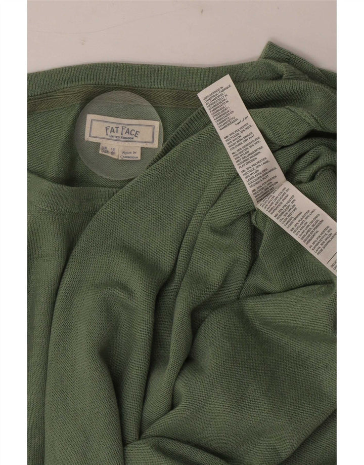 Maglione maglione con scollo a barca da donna Fat Face UK 12 Poliestere verde medio