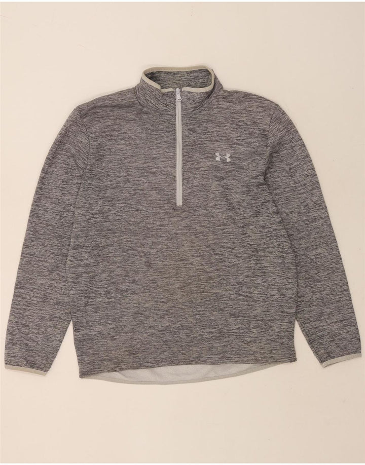 Felpa da uomo Under Armour con collo con zip, maglione, poliestere chiazzato grigio medio