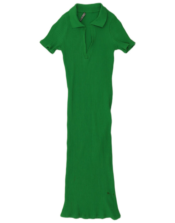 Abito polo da donna Zara UK 14 cotone verde medio