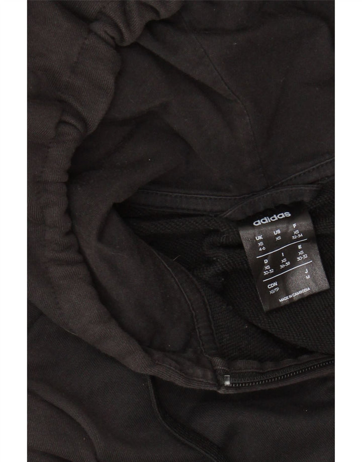 Felpa con cappuccio e zip grafica da donna ADIDAS UK 4/6 XS Nero
