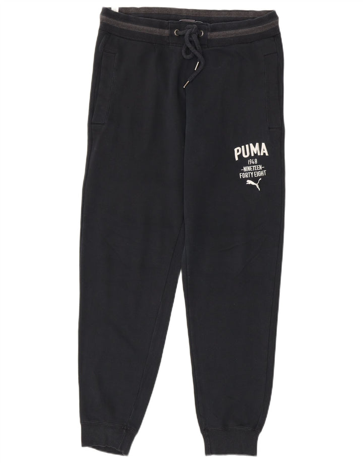 Pantaloni da tuta grafica da uomo Puma Joggers medi in cotone blu navy