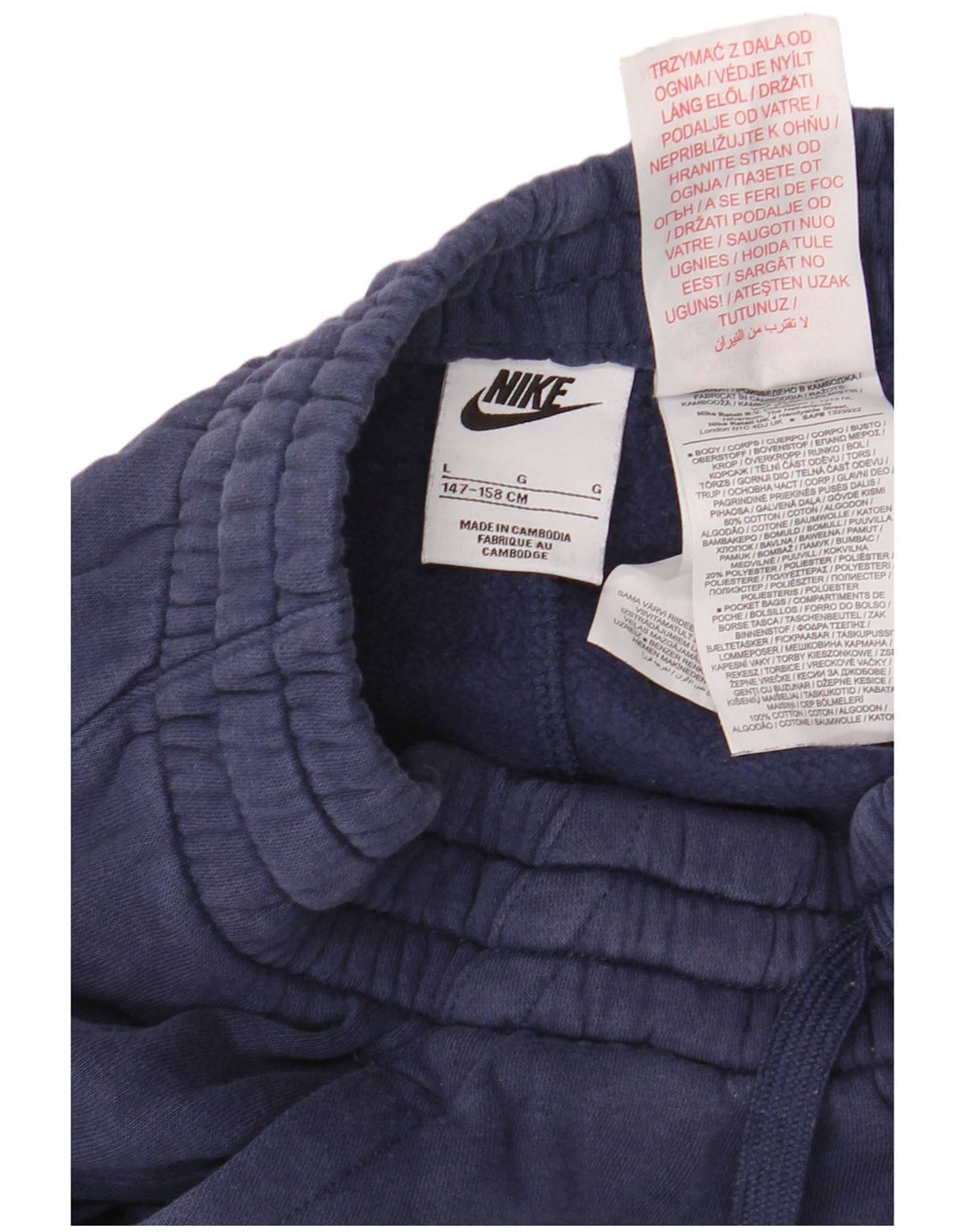 NIKE Pantaloni da tuta da ragazzo Joggers 12-13 anni Large Blu Navy in cotone