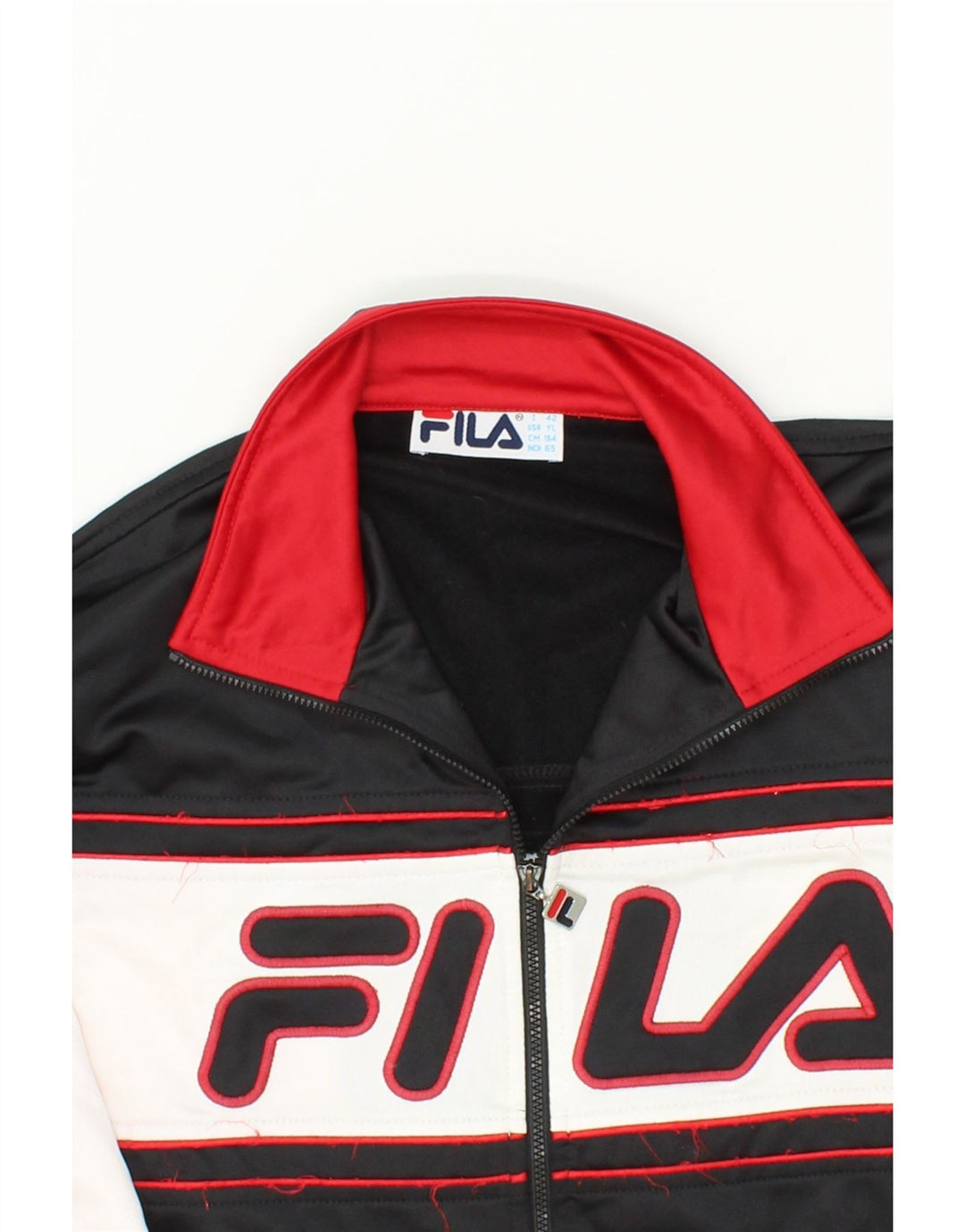 FILA Boys Oversized Tracksuit Top Jacket 13-14 Years Black Colourblock Vintage Fila and Second-Hand Fila from Messina Hembry 