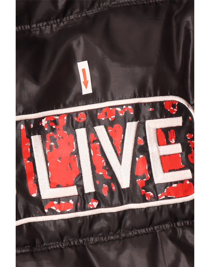 Bomboogie Giacca imbottita grafica da uomo con grafica UK 42 XL Poliestere nero