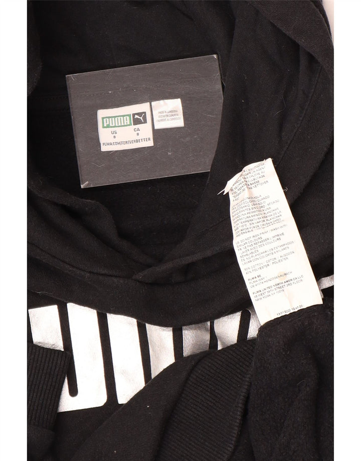 Felpa con cappuccio grafica per ragazze PUMA 7-8 anni in cotone nero