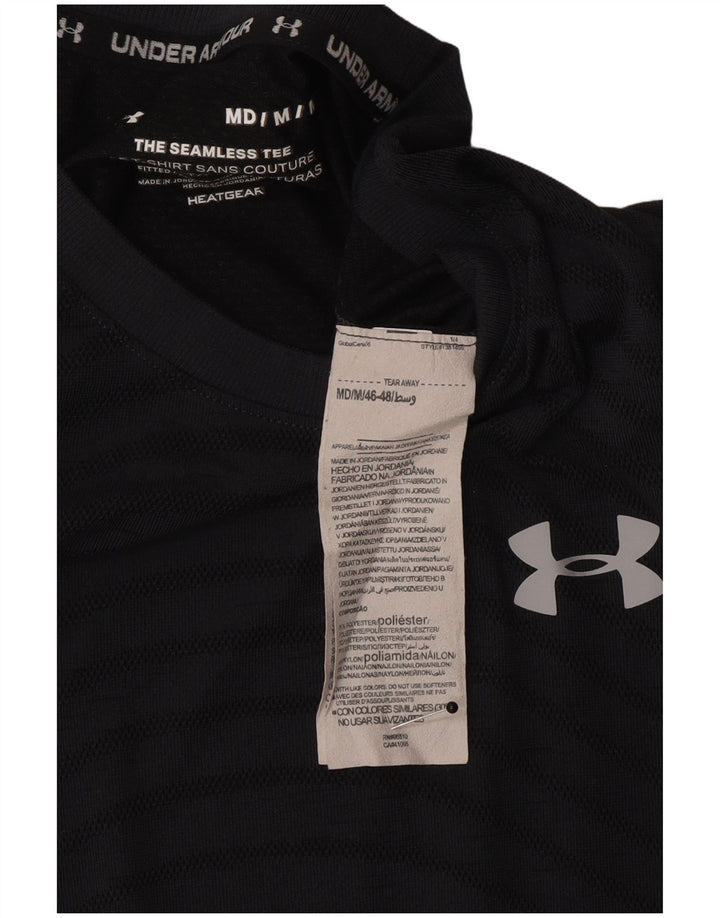 Maglietta Under Armour da uomo Heat Gear Top in poliestere a righe grigio medio