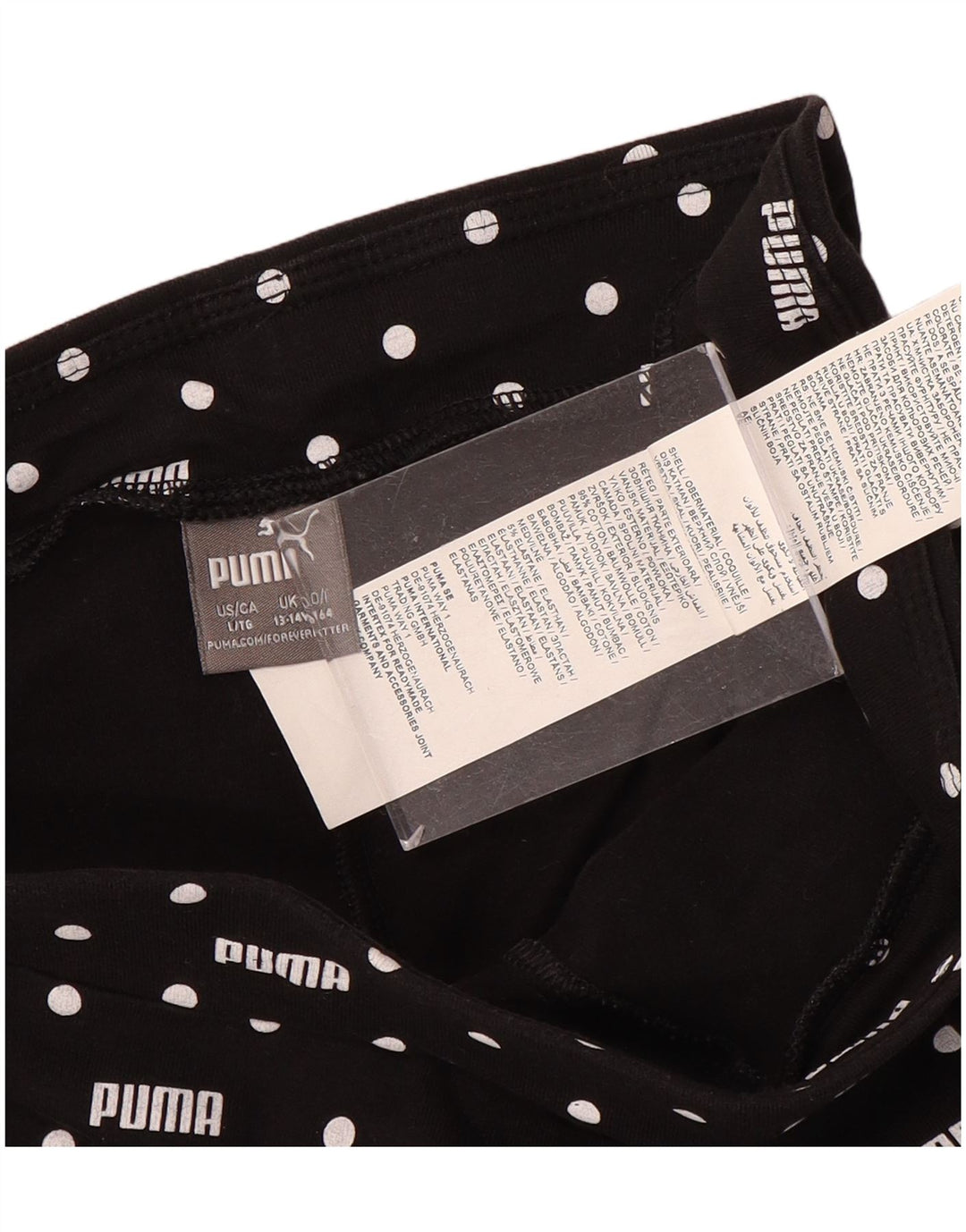 Leggings grafici PUMA per ragazze 13-14 anni in cotone maculato nero