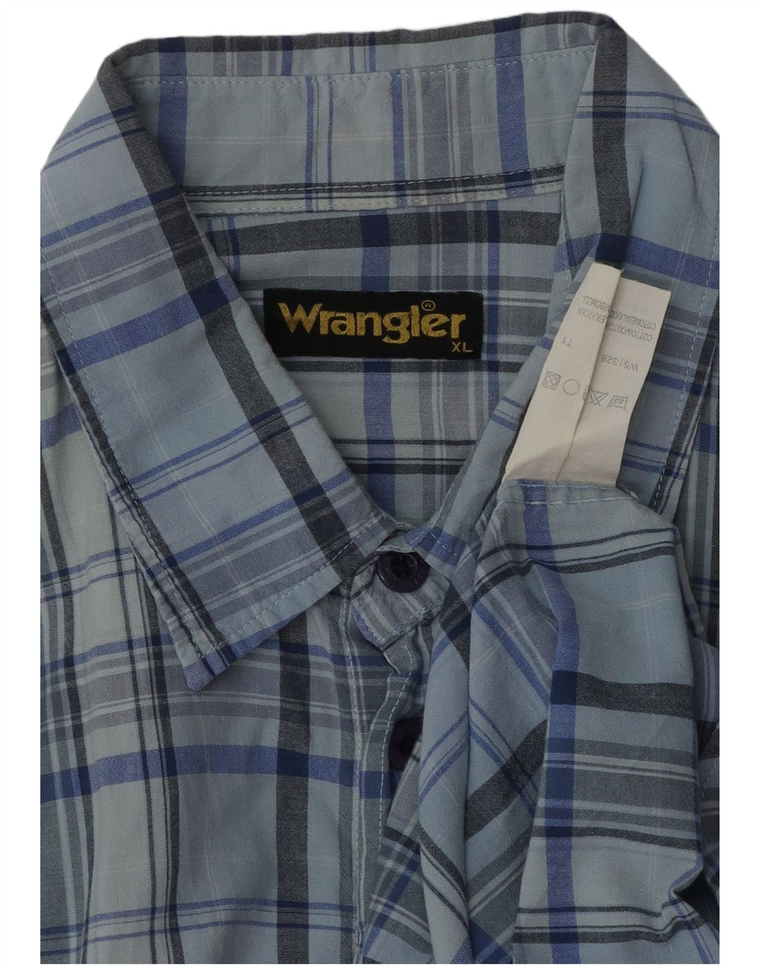 Camicia da uomo WRANGLER XL in cotone a quadri blu