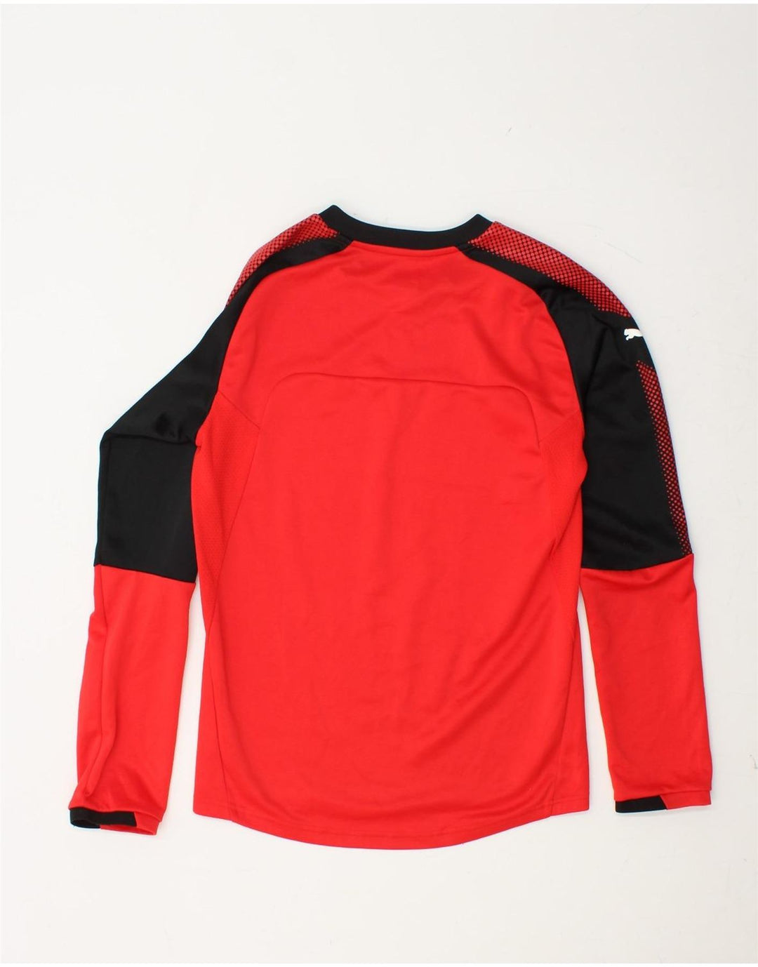 Maglia grafica PUMA da uomo a maniche lunghe XS rossa in poliestere color block