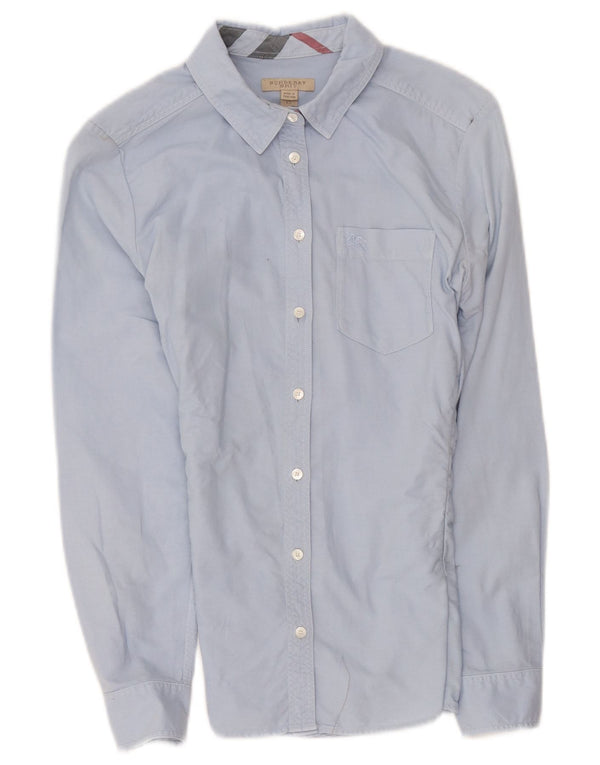 Camicia BRIT da donna Burberry UK 4 XS cotone blu