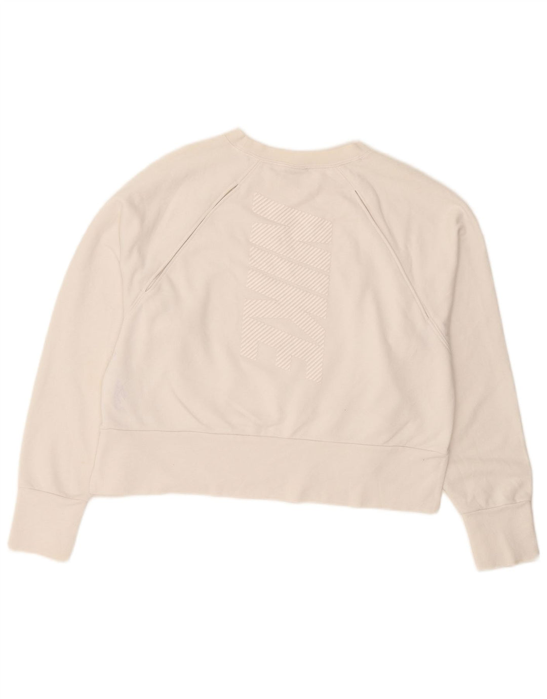Felpa corta da donna Nike UK 14 poliestere bianco medio