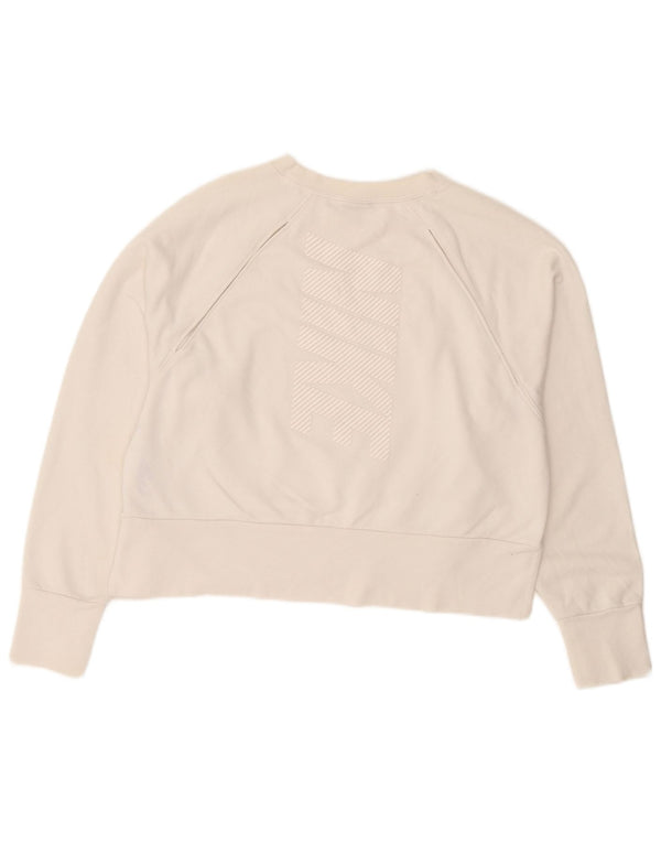 Felpa corta da donna Nike UK 14 poliestere bianco medio