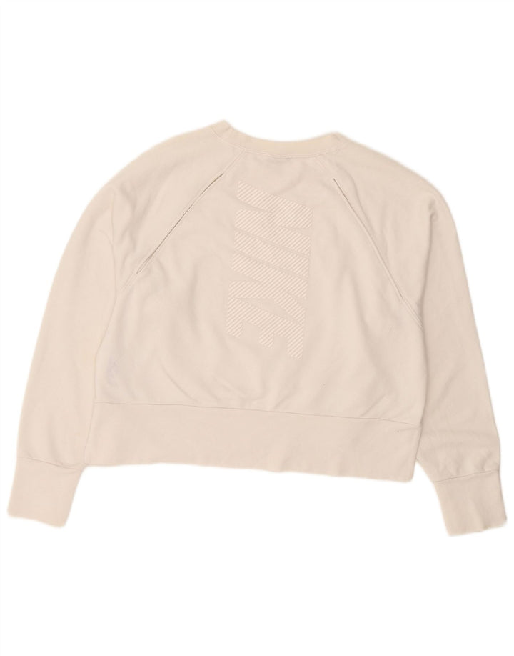 Felpa corta da donna Nike UK 14 poliestere bianco medio